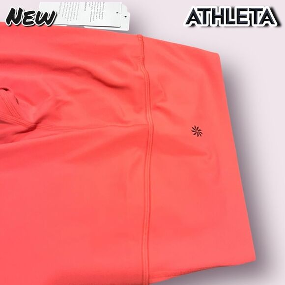 New NWT Athleta Transcend 7/8 Tight Leggings Bright Coral - Size Small - Picture 8 of 9
